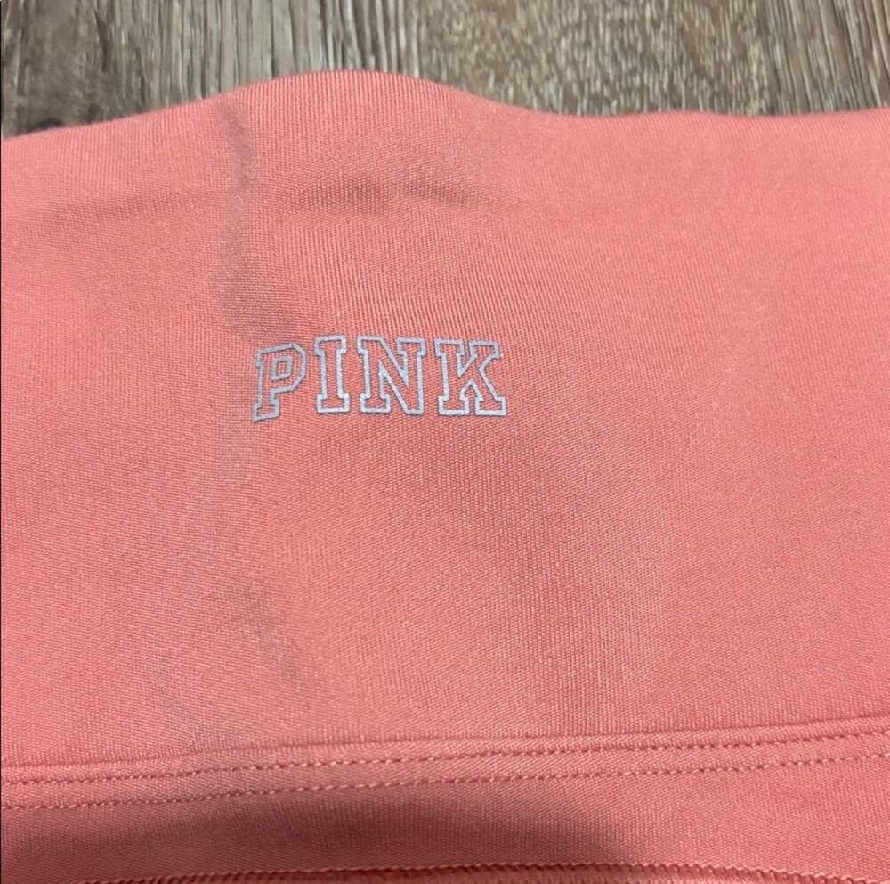 PINK Victoria's Secret High Waist Lace Mesh Cutout Leggings Coral - Picture 3 of 6